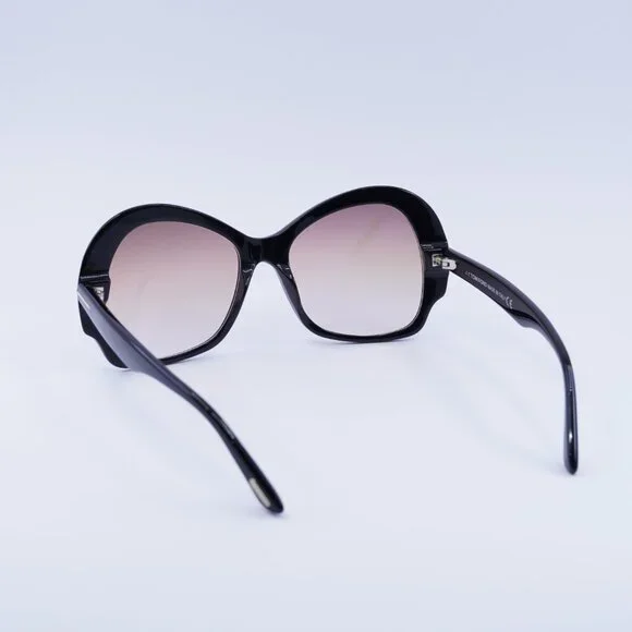 Tom Ford FT0874 01G Zelda Sunglasses Black Butterfly Frame 